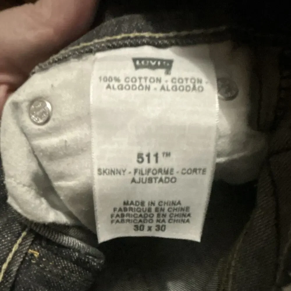 Levi's Men's Black Dark Wash Denim Skinny Jeans 100% Cotton 5-Pocket